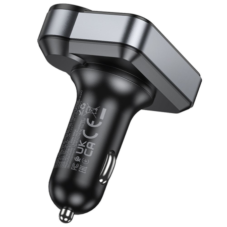 Transmițător auto Bluetooth Hoco 2 x USB A + USB C QC3.0 PD 48W E86 negru [7]