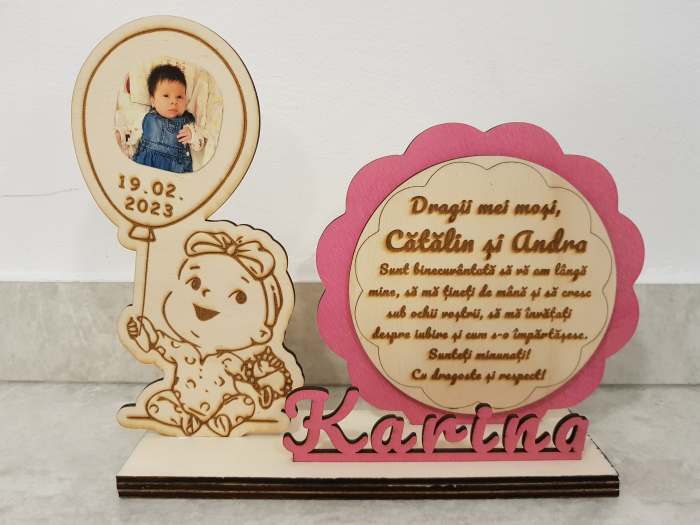 Trofeu din lemn Nasi/Mosi personalizate [2]