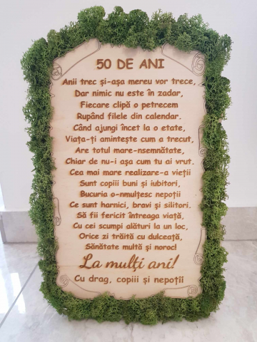 Produse gravate cu licheni - Pergament gravat cu licheni