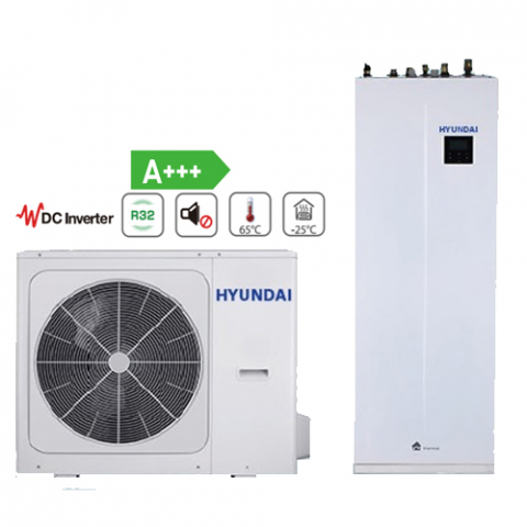 8 kW - Hyundai Pompa de caldura All in one cu boiler integrat 8 kW, monofazata, rezistenta back-up 3 kW,