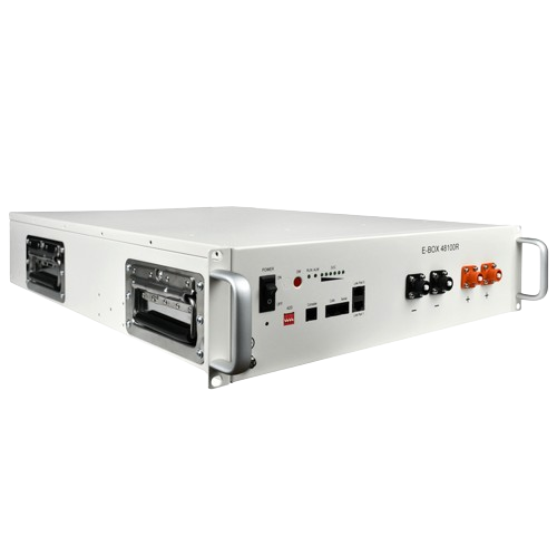 Baterie invertor rack-abilă LiFePO4, model E-Box-48100R, capacitate 5,12kW, 100Ah, 51,2V, cu sistem de management al bateriei (BMS) inclus [1]
