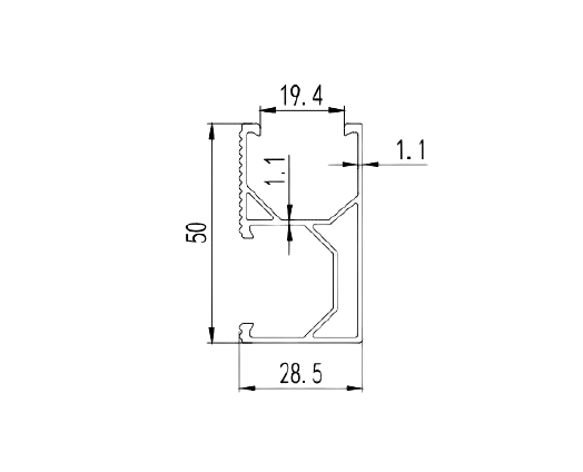 Sina aluminiu RR-01 , L=3550 mm [1]