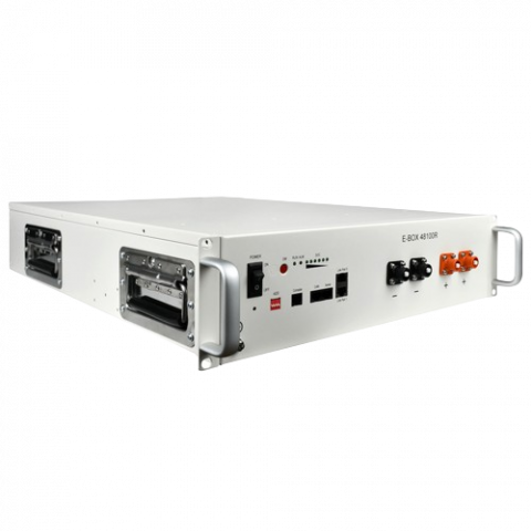 Siteme inteligente de stocare - Baterie invertor rack-abilă LiFePO4, model E-Box-48100R, capacitate 5,12kW, 100Ah, 51,2V, cu sistem de management al bateriei (BMS) inclus