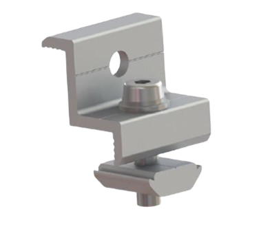 Suporti panouri fotovoltaice - Clema de capat montaj panouri fotovoltaice din aluminiu, EC-11, L=40mm, H=30mm