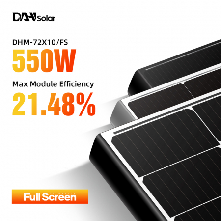 Panouri fotovoltaice - Panou solar monocristalin DAH Solar 1/3 cut cell, IP68, Pmax=550 W, full screen, black frame