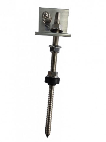 Suporti panouri fotovoltaice - Piesa L , suport sina RR-01, LFT-45, + cu bolt M10*200mm pentru grinzi de lemn