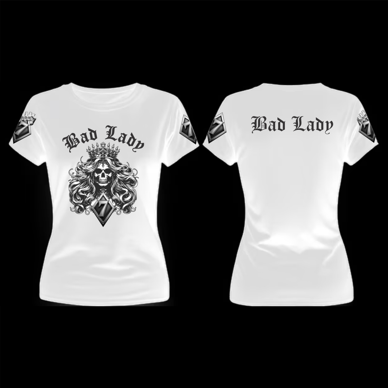 Tricou Bad Lady Alb 03 [1]