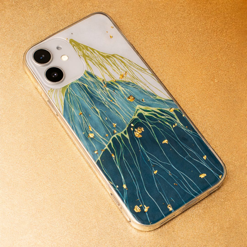 Husa pentru iPhone 12 Gold Glam pentru spate, rezistenta la socuri si lovituri, multicolor [2]