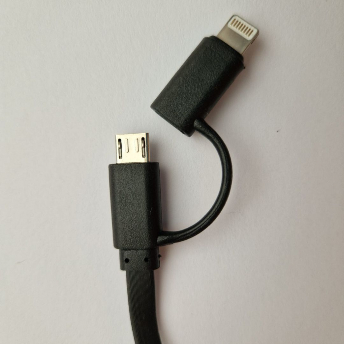 Cablu Alimentare și Date 2 în 1 USB A la MicroUSB + Lightning [2]