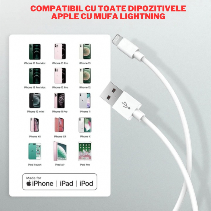 Cablu USB la Lightning 1.8m - Spacer [3]
