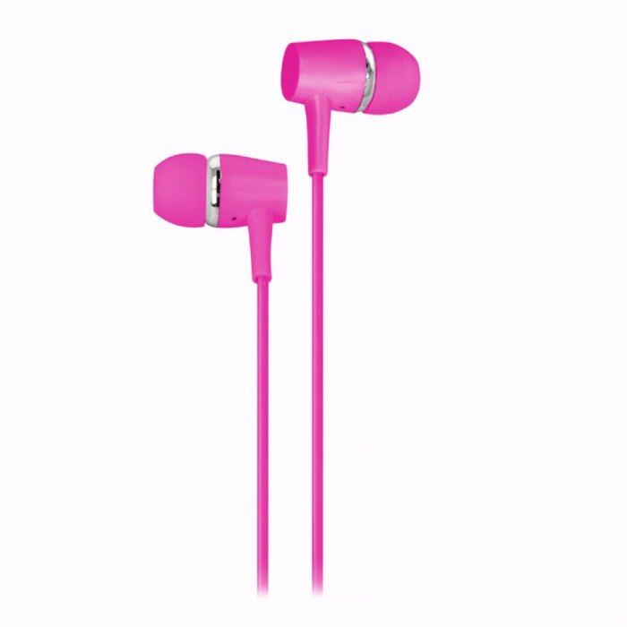 Căști audio cu fir si microfon, mufă jack 3,5mm - Setty SPD-J-26 - Roz [2]