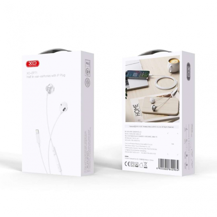Casti Audio cu Fir și Microfon pentru iPhone - Alb [6]