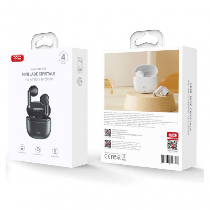 Căști wireless XO X33 TWS, Bluetooth 5.1 - Negru [3]
