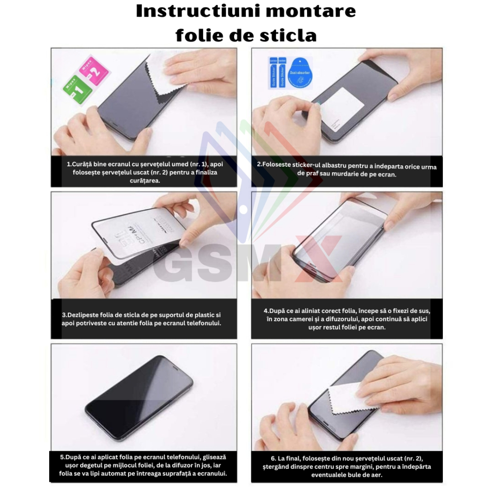 Set 2 Folii de Sticla Transparente pentru Samsung Galaxy A32 4G - Full Glue - Kit Montare Inclus - ZetGSM [4]