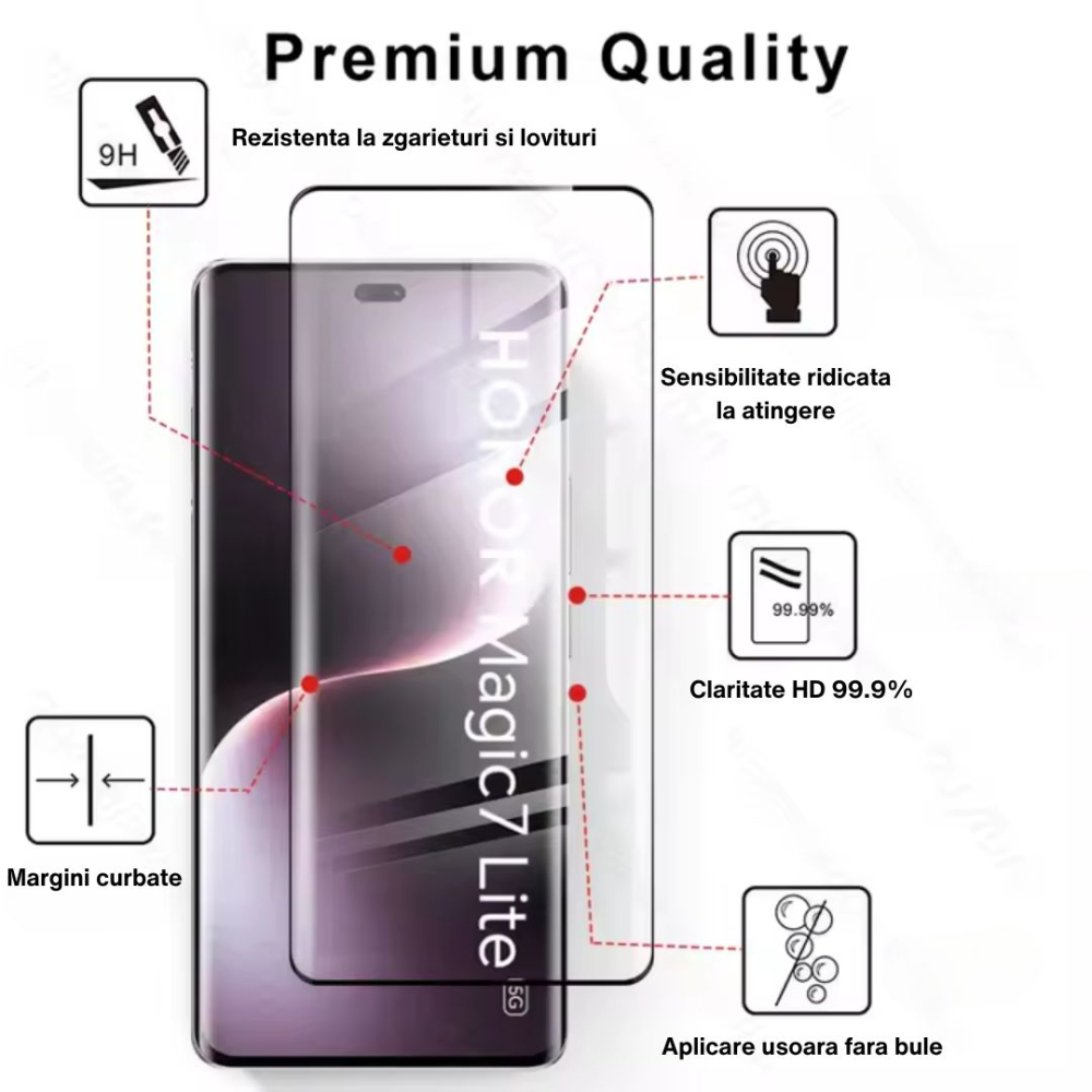 Folie sticla Premium Curbata pentru Honor Magic 7 Lite 5G [2]