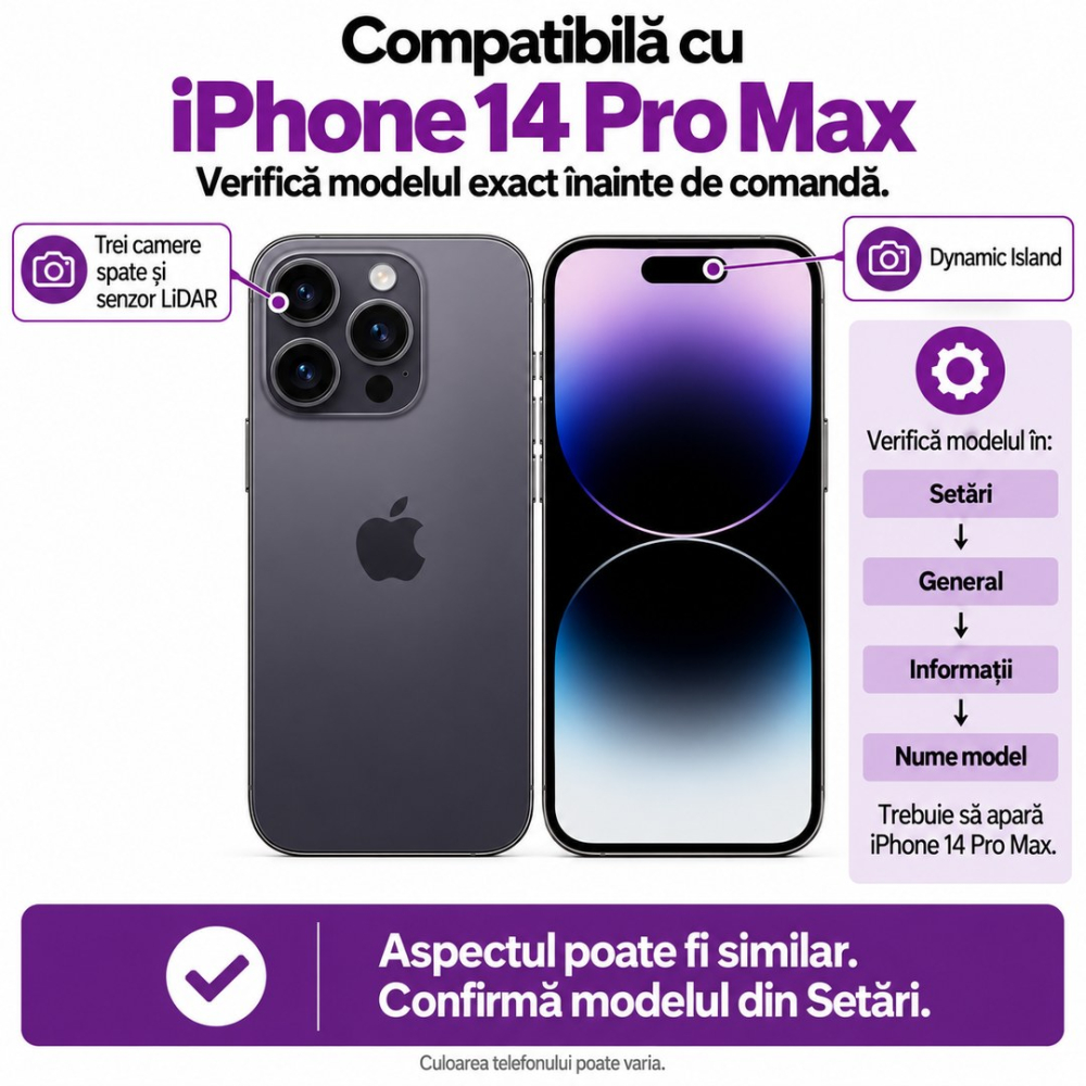 Folie Sticlă Privacy Full Glue pentru iPhone 14 PRO MAX [2]