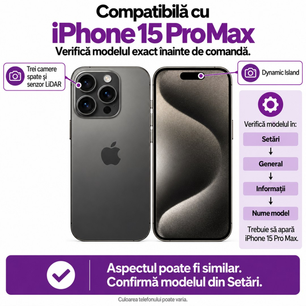 Folie Sticlă Privacy iPhone 15 PRO MAX - Full Glue [2]