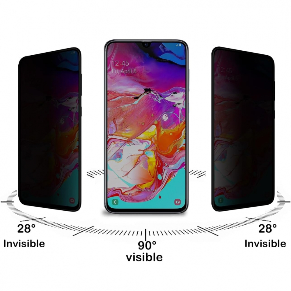Set 2 Folii de Sticla Privacy pentru Samsung Galaxy A70s - Full Glue - Kit Montare Inclus - ZetGSM [2]