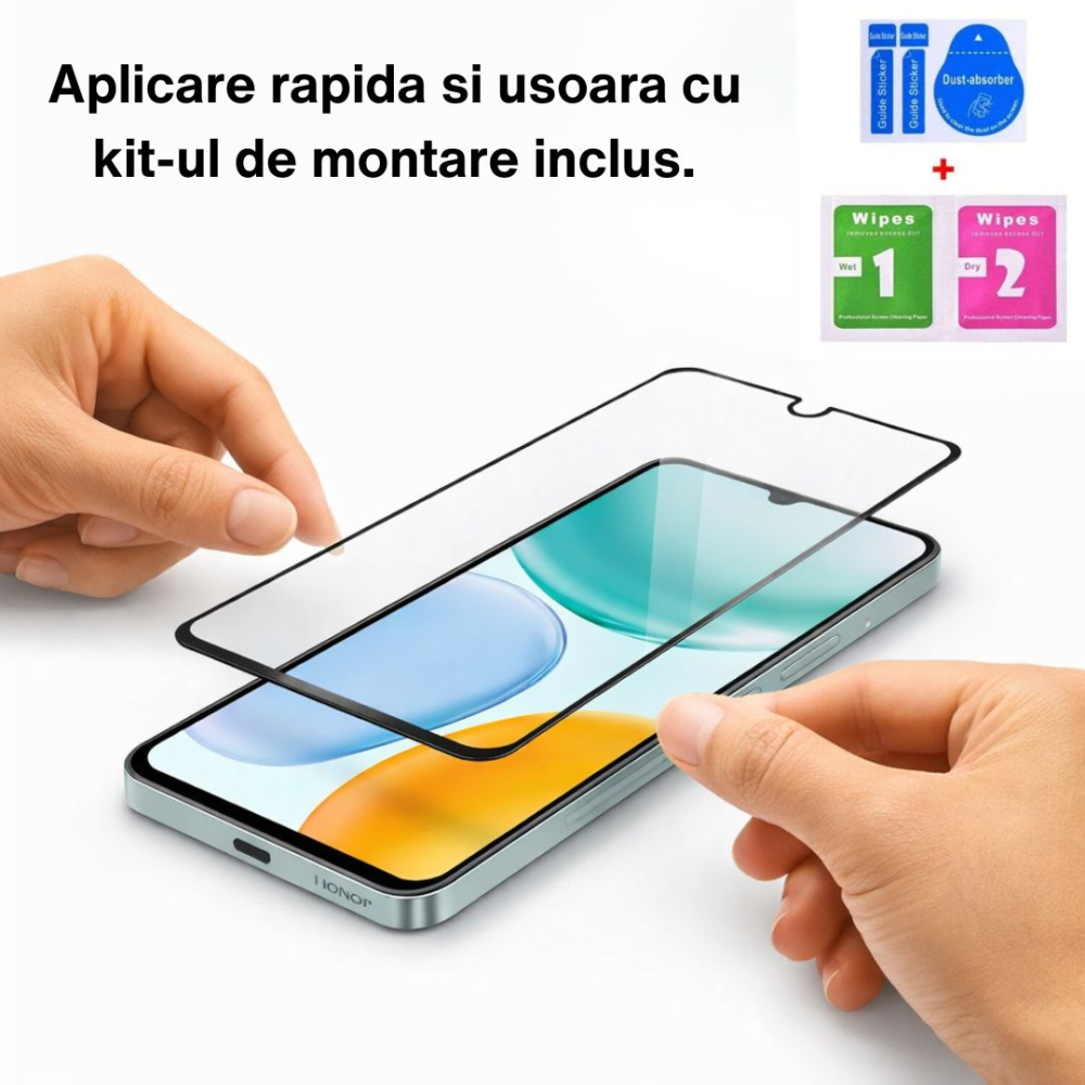 Folie sticla securizata pentru Honor X5c Plus cu kit de montare inclus - Claritate Ultra HD [5]