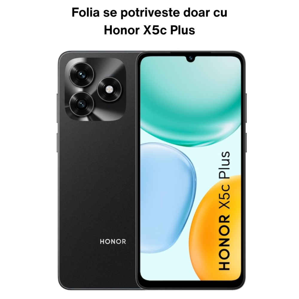 Set 2 Folii de Protectie din Sticla securizata pentru Honor X5c Plus cu kit de montare inclus - Claritate Ultra HD, Adeziv pe toata suprafata, Protectie Anti-Zgarieturi si Socuri [4]