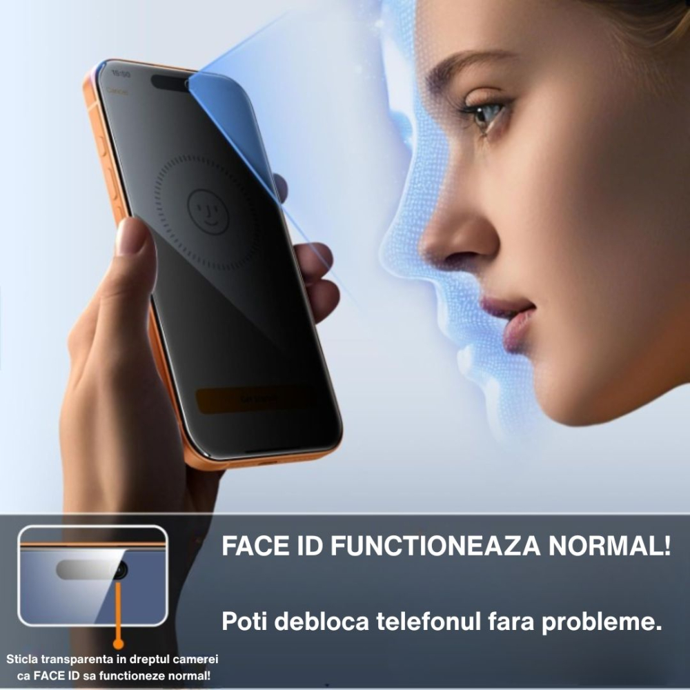 Folie sticla securizata privacy pentru Iphone 17 Pro Max cu Kit Montare Inclus pentru Aplicare Rapida si Usoara [4]
