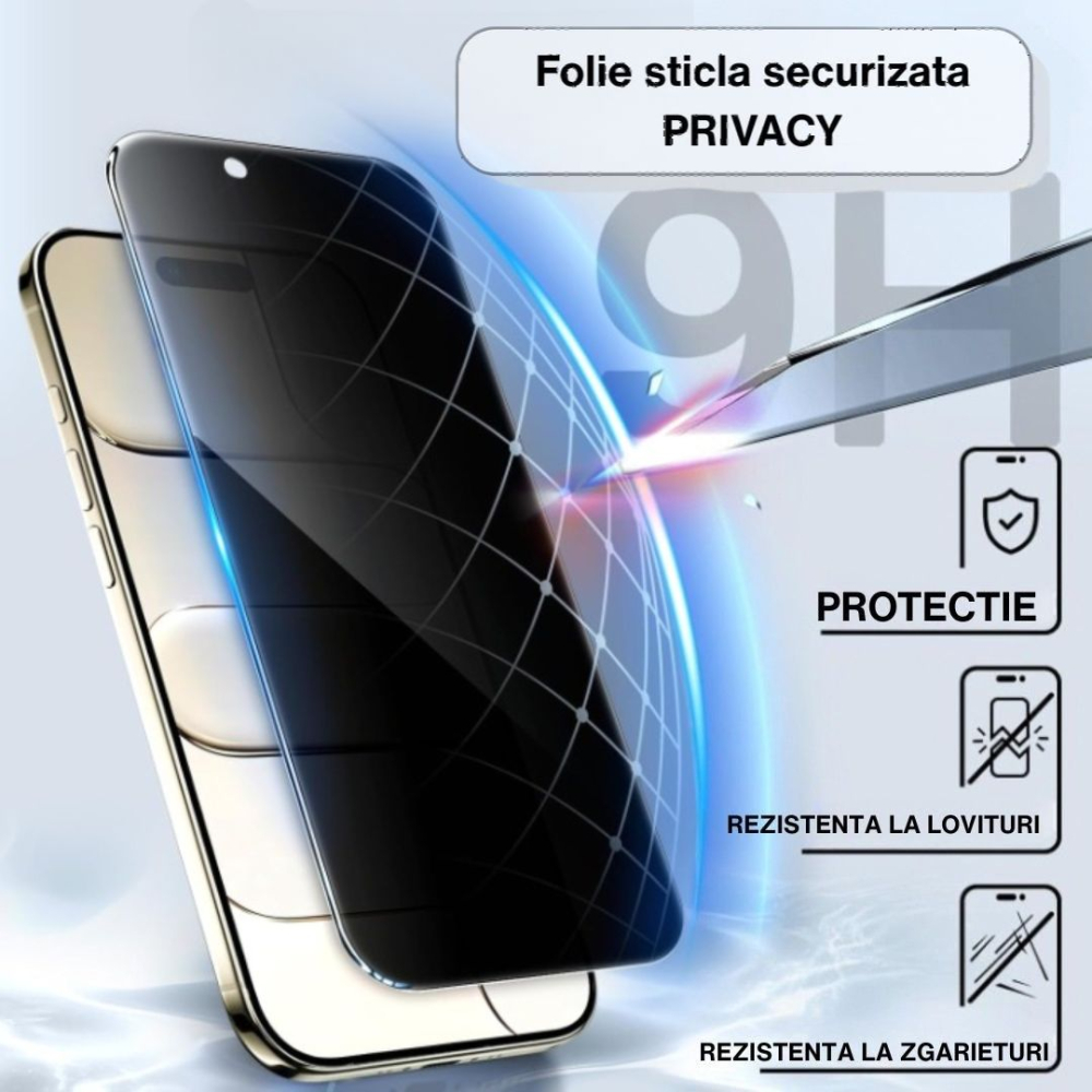 Folie sticla securizata privacy pentru Iphone 17 Air cu Kit Montare Inclus pentru Aplicare Rapida si Usoara [2]