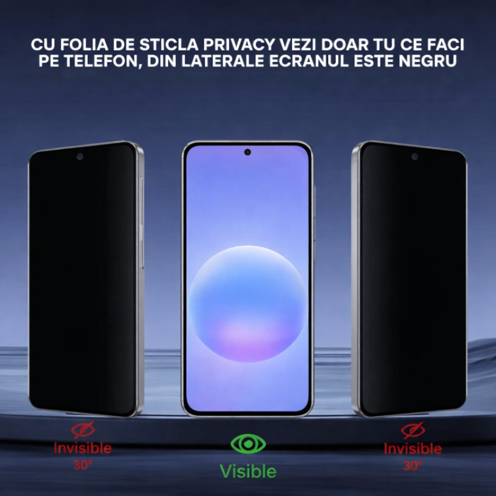 Folie sticla securizata privacy pentru Samsung Galaxy A57 5G cu  Kit Montare Inclus pentru Aplicare Rapida si Usoara [2]