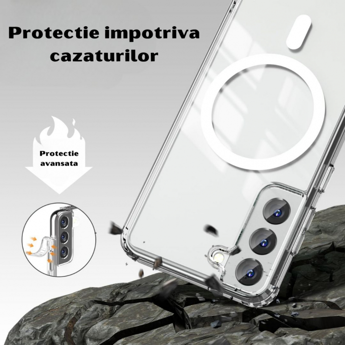 Husa Anti-Shock MagSafe pentru Samsung Galaxy S22 - Transparenta [2]