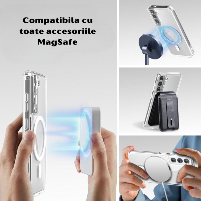 Husa Anti-Shock MagSafe pentru Samsung Galaxy S22 - Transparenta [3]