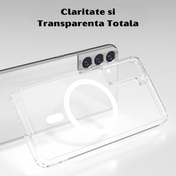Husa Anti-Shock MagSafe pentru Samsung Galaxy S22 - Transparenta [4]