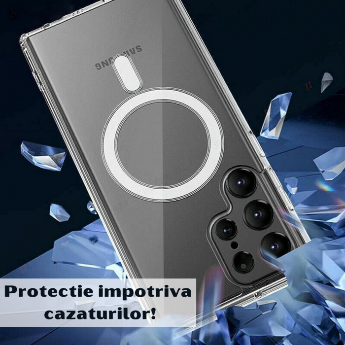 Husa Anti-Shock MagSafe pentru Samsung Galaxy S22 Ultra - Transparenta [3]