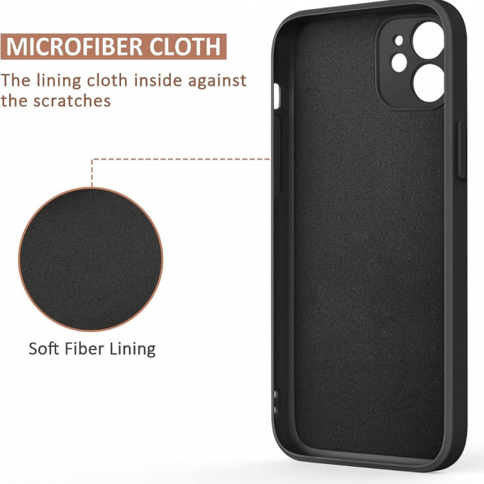 Husa compatibila Iphone 11 din silicon catifelat cu interior din microfibra si protectie la camere [3]