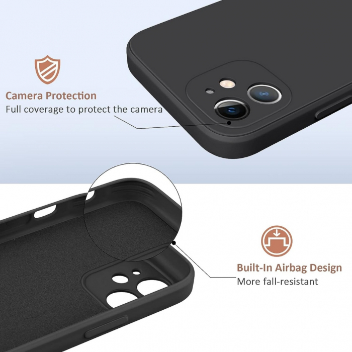 Husa compatibila Iphone 11 din silicon catifelat cu interior din microfibra si protectie la camere [4]