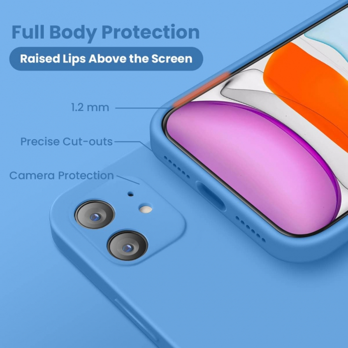Husa compatibila Iphone 11 din silicon catifelat cu interior din microfibra si protectie la camere [2]