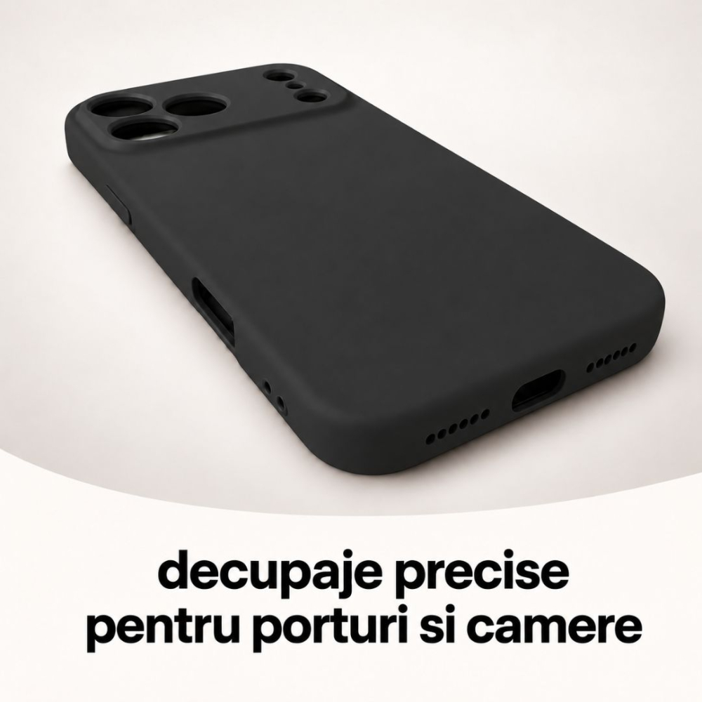 Husa compatibila iPhone 18 Pro Max din silicon catifelat cu interior din microfibra si protectie la camere - ZetGSM [5]