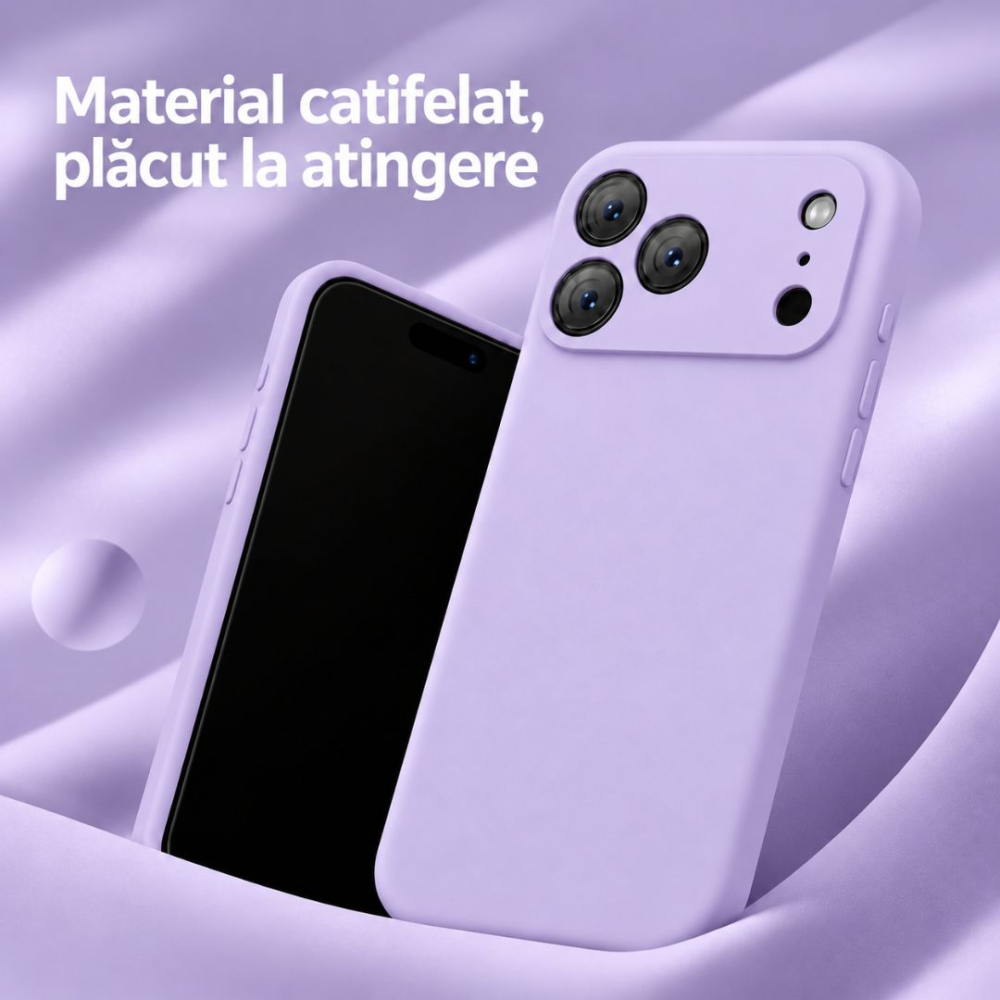 Husa compatibila iPhone 18 Pro Max din silicon catifelat cu interior din microfibra si protectie la camere - ZetGSM [7]