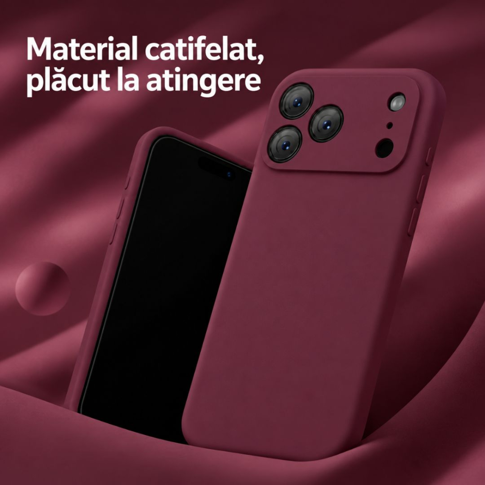 Husa compatibila iPhone 18 Pro Max din silicon catifelat cu interior din microfibra si protectie la camere - ZetGSM [7]
