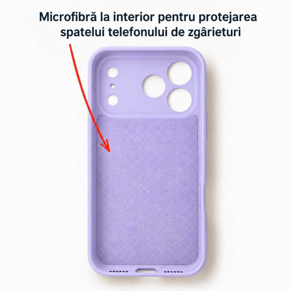 Husa compatibila iPhone 18 Pro Max din silicon catifelat cu interior din microfibra si protectie la camere - ZetGSM [6]