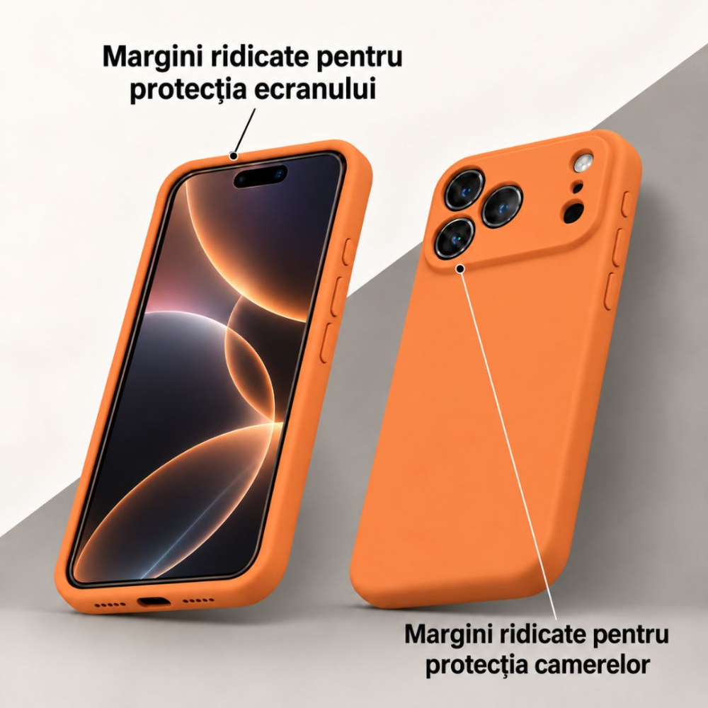 Husa compatibila iPhone 18 Pro Max din silicon catifelat cu interior din microfibra si protectie la camere - ZetGSM [4]