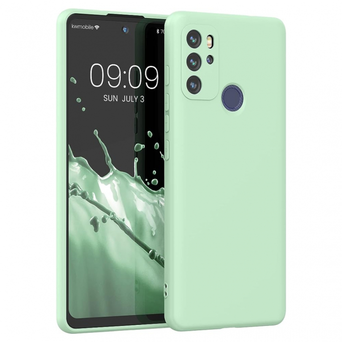 Husa compatibila Motorola Moto E40 din sIlicon catifelat cu interior din microfibra si protectie la camere [1]