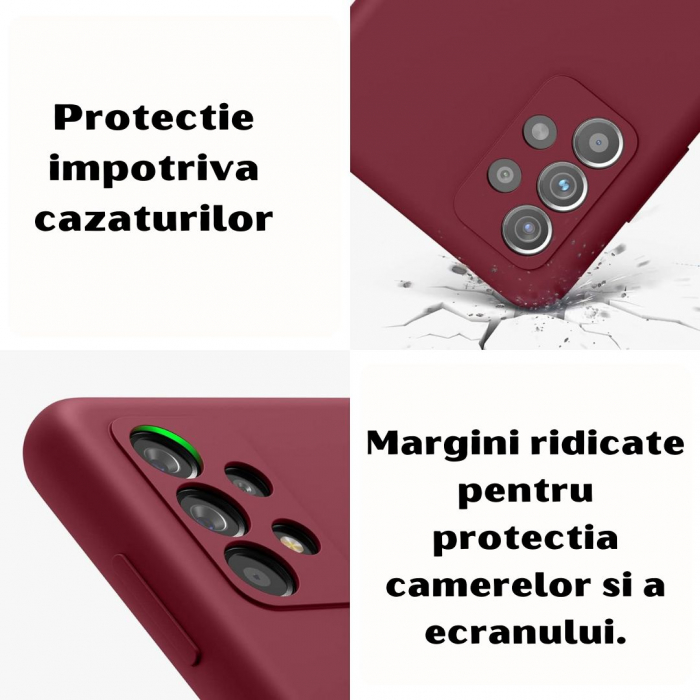Husa compatibila Samsung A52 din silicon catifelat cu interior din microfibra si protectie la camere [2]