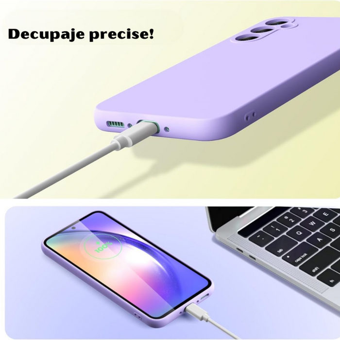Husa compatibila Samsung A54 5G din silicon catifelat cu interior din microfibra si protectie la camere [4]