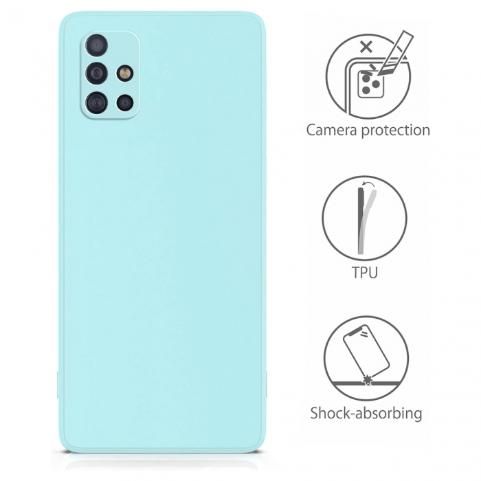 Husa compatibila Samsung A71 4G din silicon catifelat cu interior din microfibra si protectie la camere [3]