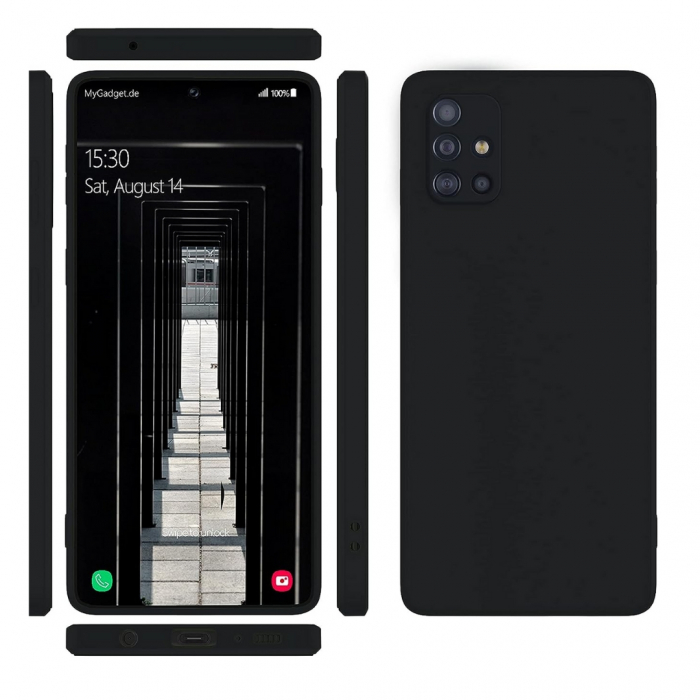 Husa compatibila Samsung A71 4G din silicon catifelat cu interior din microfibra si protectie la camere [2]
