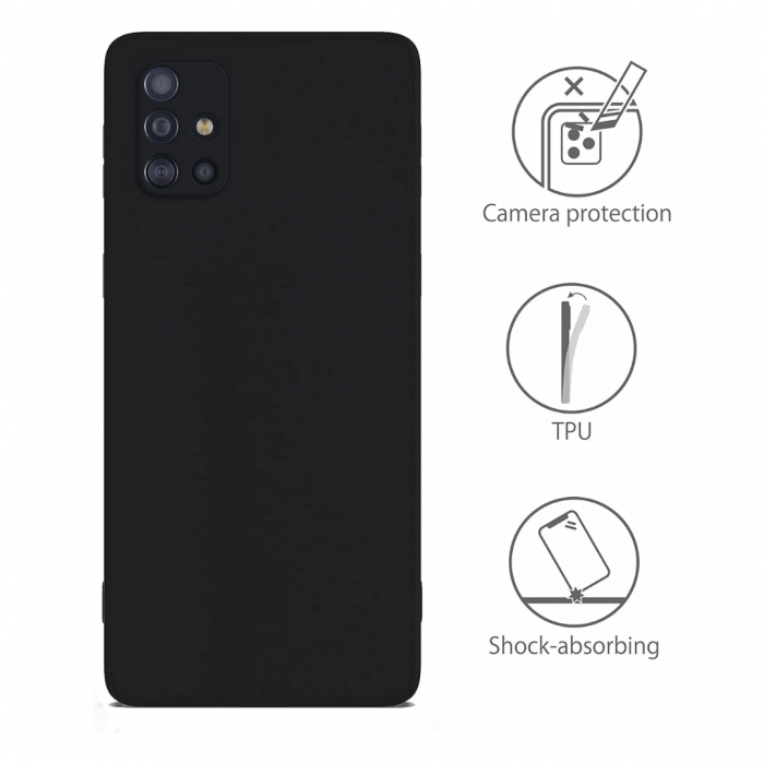 Husa compatibila Samsung A71 4G din silicon catifelat cu interior din microfibra si protectie la camere [4]