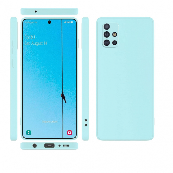 Husa compatibila Samsung A71 4G din silicon catifelat cu interior din microfibra si protectie la camere [2]