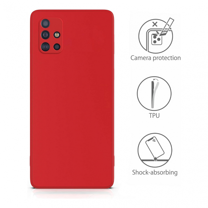 Husa compatibila Samsung A71 4G din silicon catifelat cu interior din microfibra si protectie la camere [3]