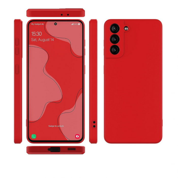 Husa compatibila Samsung S21 din silicon catifelat cu interior din microfibra si protectie la camere [5]