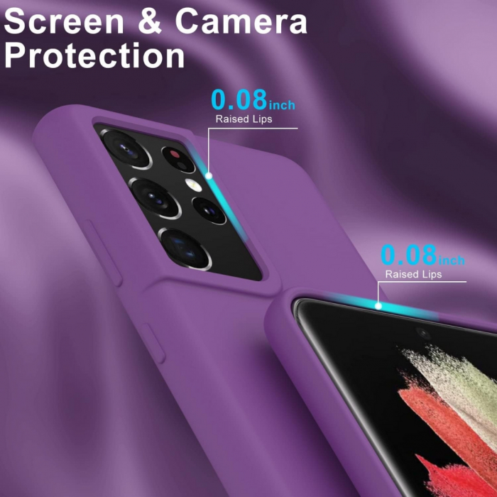 Husa compatibila Samsung S21 ULTRA din silicon catifelat cu interior din microfibra [3]
