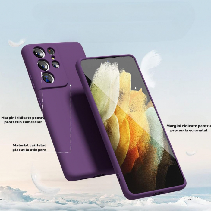 Husa Samsung S21 ULTRA din Silicon Catifelat cu Protecție la Camere [2]